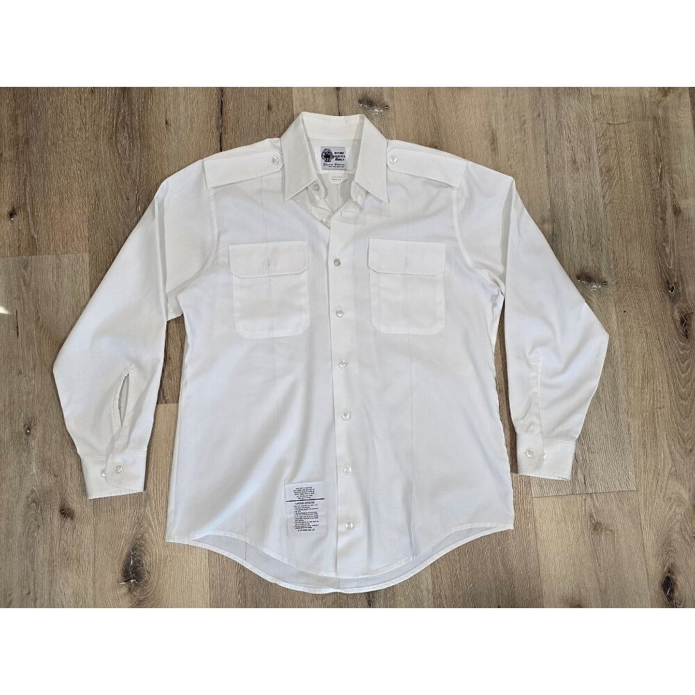 US Army Dress White Uniform Shirt 15.5 32/33